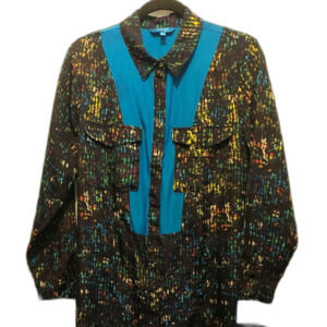 Derek Lam For Design Nation Black and Blue Shirt Dress Women's Size Large